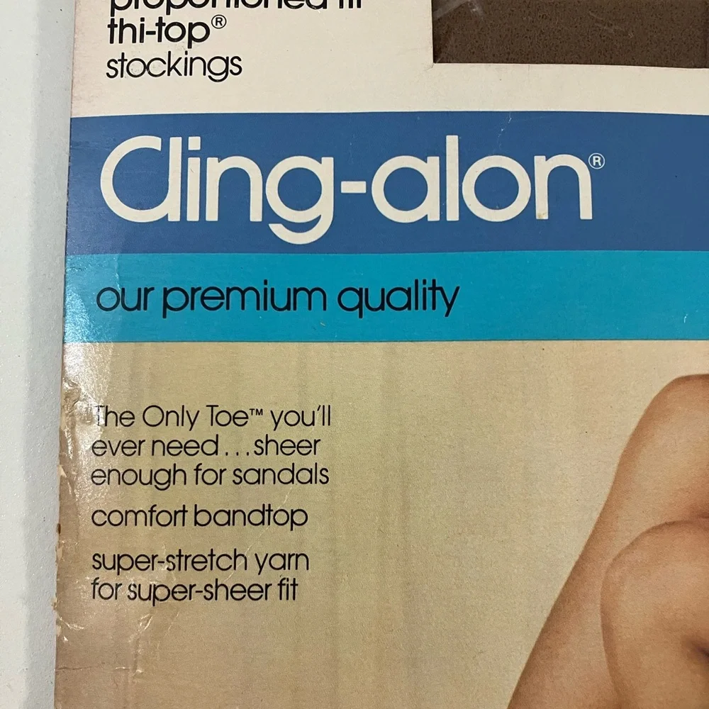 Vintage Sears Cling-alon Thi-Top stockings Sandstone Classic Fit NOS